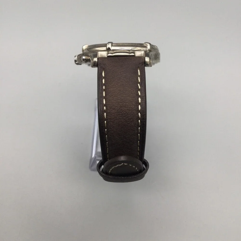 Armitron Mens Watch 38mm Black Dial Brown Leather Triple Calendar New Battery